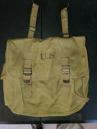 Ww2 Us Army M1936 Musette Bag Early War 1940 Xclnt Named/waac/nurse?