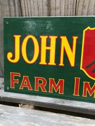 John Deere Farm Implements Vintage Porcelain Sign 2