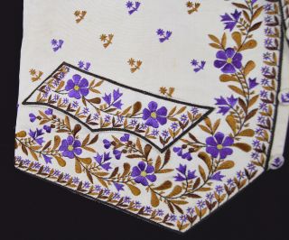 19th Men Fancy Dress 1830s Vest Embroider Floral Waistcoat Court Ball Regency