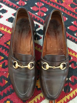 Gucci Classic Vintage Brown Horsebit Loafers - Brown Italy 8.  5 D