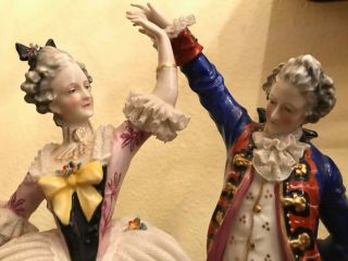 Antique Victorian German Dresden Volksted Porcelain Figures Figurines 5