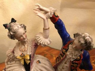 Antique Victorian German Dresden Volksted Porcelain Figures Figurines 7