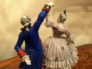 Antique Victorian German Dresden Volksted Porcelain Figures Figurines 9
