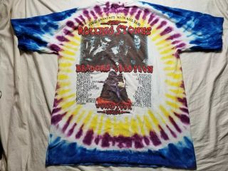 Vintage ROLLING STONES 90 ' s Bridges To Babylon TOUR Concert T Shirt TIE DYE Xxl 4