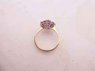 18ct gold ruby diamond ring,  cluster art deco design 18k 750 3