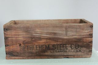 Antique Bethlehem Steel Lebanon Plant Wood Crate Case Box