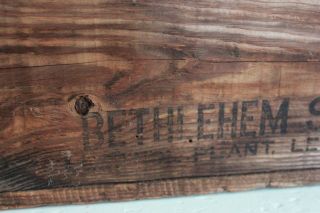 Antique BETHLEHEM STEEL LEBANON PLANT Wood Crate Case Box 7