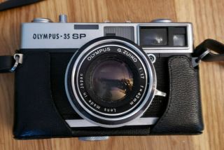 Olympus 35 Sp 35mm Rangefinder Film Camera Vintage With Case,  Strap And Flash