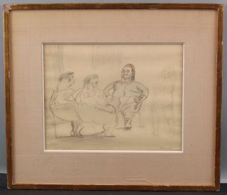Antique Authentic Jules Pascin Modernist Drawing French North Africa,  NR 2