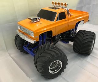 Tamiya Vintage Clod Buster 4wd Truck Rc Chevrolet Assembled & Painted Orange
