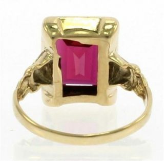 Vintage Ladies Ruby Ring in 14 kt Yellow Gold 6