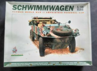 Vintage And Very Rare 1/16 German Ww2 Eduard Schwimmwagen Model Kit