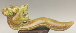 Chinese old natural jade hand - carved phenix statue pendant 5.  1 inch 3