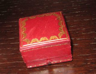 Antique Vintage Tooled Leather Box By Cartier - For A Ring
