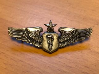 Usaf,  N.  S.  Meyer,  Ny,  Senior Flight Surgeon Wings Badge Sterling,  2 " Wide.