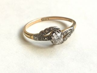 Antique 18ct Gold Art Deco Diamond Solitaire Ring