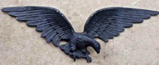 Vintage 29 " Wingspan Cast Iron Eagle Wall Plaque,  Foundry Drilled For Hanging.