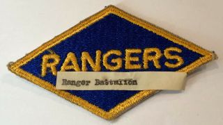 Wwii Us Army Ranger Battalion Patch Blue Diamond