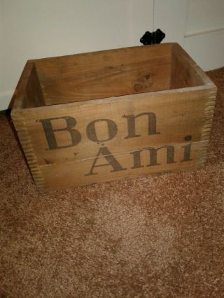 Vintage Antique Advertising Bon Ami Wooden Wood Crate " Hasn 
