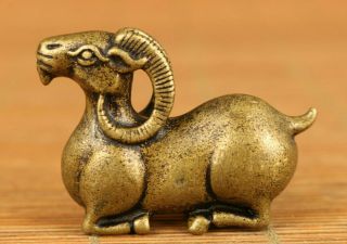 Fortune Old Bronze Hand Casting Sheep Statue Figure Collectable Decoration Gift