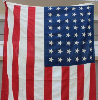 WWII ERA 48 STAR AMERICAN FLAG BANNER STAR STRIPES STAN TEST BUNTING 4 X 6 FT 5