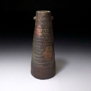 Xa4: Vintage Japanese Pottery Vase,  Bizen Ware,  Height 7.  1 Inches