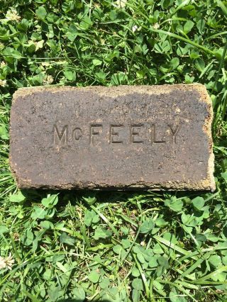 Rare Antique Brick Labeled “mcfeely” Rare Old Salvaged Pennsylvania Fire Brick