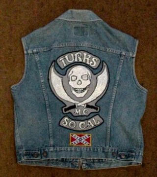 Vintage Levis " Turks Mc " Vest From 1985 Movie " Mask " With Cher