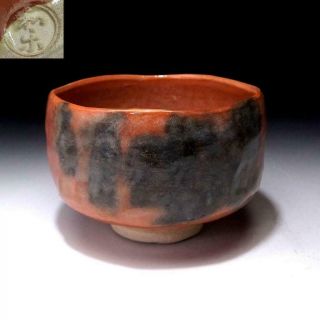 Bf9: Japanese Tea Bowl Of Raku Ware By Famous Potter,  Waraku Kawasaki