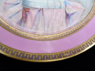 ANTIQUE LENOX HAND - PAINTED PORTRAIT PLATE LOVELY MAIDEN WEARING A ROSE IN HAIR 6