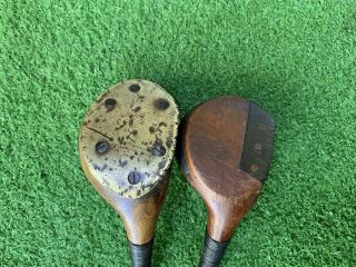 Fantastic Set of Antique hickory wood shaft Golf Clubs and Vintage Stovepipe Bag 11