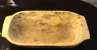 30” Vintage Large Primitive Hand Carved Wood Bread Dough Bowl