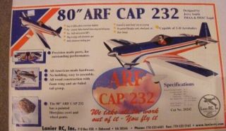 Vintage (no Box) Lanier Cap 232 Arf Rc Airplane (local Pick Up)