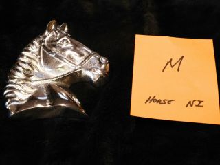 Horse Plaque For An Antique Slot Machine Stand Nickel Plated M