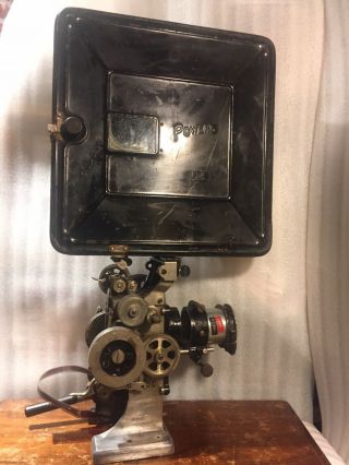 Antique POWERS 6B 35mm Movie Projector Steampunk Hand Crank turns & pulls film 2