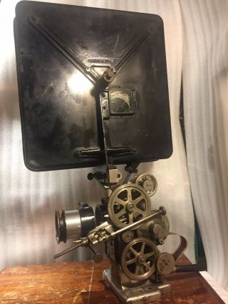 Antique POWERS 6B 35mm Movie Projector Steampunk Hand Crank turns & pulls film 9
