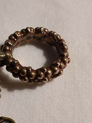 Vintage Stephen Dweck Multi Color and Engraved Gemstone Bronze Bracelet 7