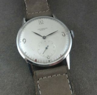 Vintage Universal Geneve Watch Movement Cal 262 SS Case 34 mm Circa 1949 5