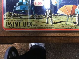 SPACE MOON LANDING RARE 1960 ' s Vintage PAGE OF London water colour tin ART TOY 2