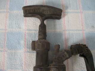 Antique 1895 FE MYERS Hand Foot Pump / Brass Iron Sprayer w/ Hose - Ashland,  OH 5