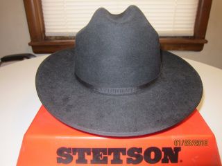 Vintage Stetson Hat Open Road,  Color Dark Black 7 1/4 Sweet