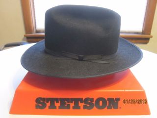 Vintage Stetson Hat Open Road,  Color Dark Black 7 1/4 Sweet 2