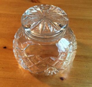 Vintage Royal Brierley Rose Bowl Clear Cut Crystal Vase Signed W Flower Frog 5
