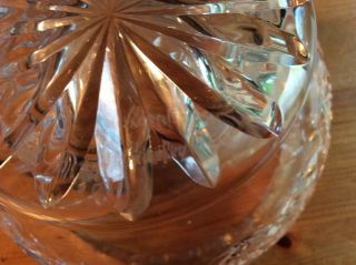 Vintage Royal Brierley Rose Bowl Clear Cut Crystal Vase Signed W Flower Frog 6