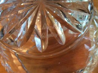 Vintage Royal Brierley Rose Bowl Clear Cut Crystal Vase Signed W Flower Frog 7