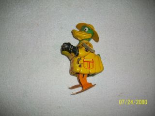 Vintage Line Mar Of Japan Wind Up Tin Toy Fire Dept.  Duck Chief
