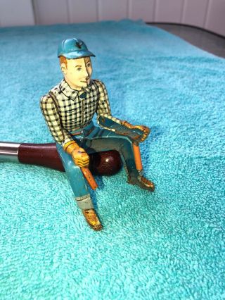 Vintage Tin Litho Farmer/bulldozer Man Driver With Control Sticks