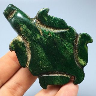 83g Chinese old natural green jade Hand - Carved statue tortoise auspicious 35 3