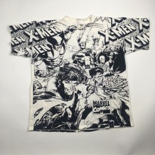 Vintage 1993 Xmen Marvel All Over Print Shirt Movie Comic Rap Tee Xl Extra Large