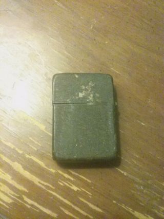 Vintage Zippo 3 Barrel Hinge 14 Hole Chimney Flat Rounded Bottom pat.  2032695 3